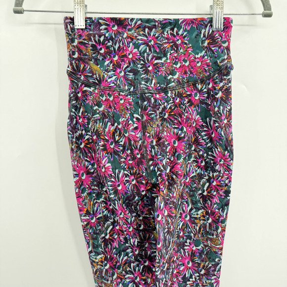 Lululemon Base Pace High-Rise Fleece Tight 28" Sz 2 Floral Electric Multi W5DYRS - Picture 4 of 13